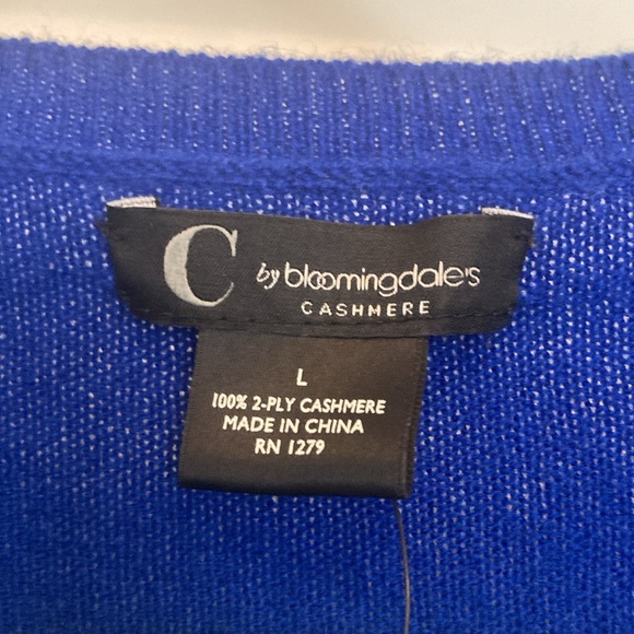 100% cashmere top royal blue Bloomingdale’s - Picture 5 of 10